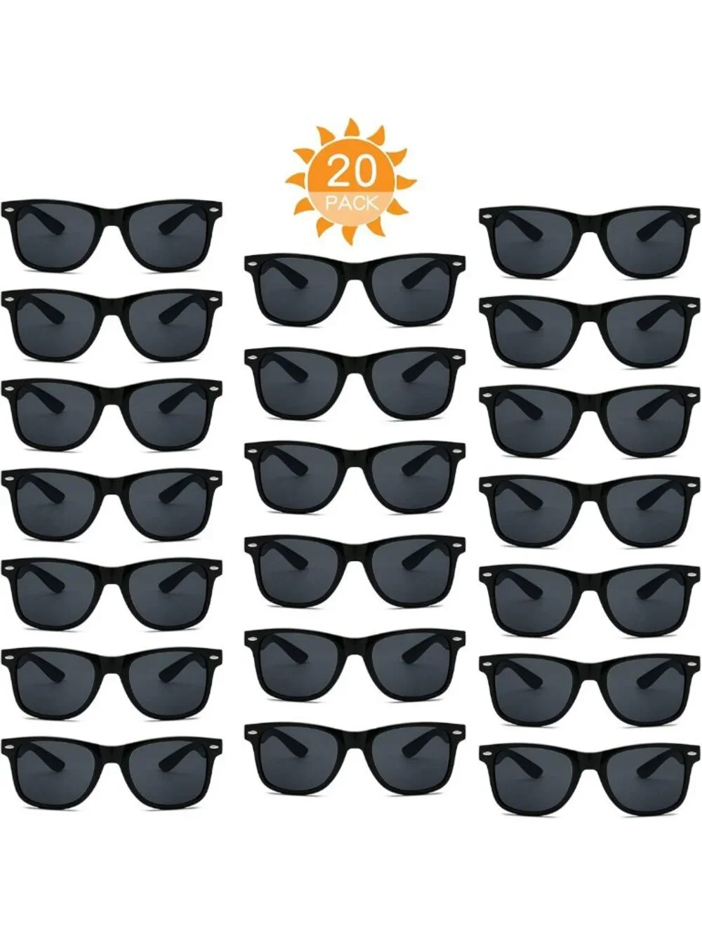 20 Pack Retro Adult Sunglasses for Men & Women - Stylish Bulk 70s Shades